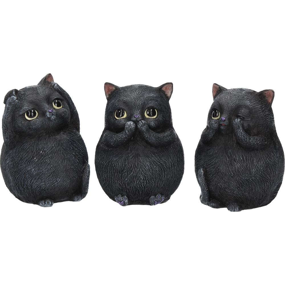 Nemesis Now - Three Wise Fat Cats Figurine - Noir